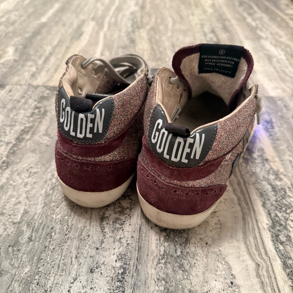 Golden Goose Mid Star Glitter Suede Leather Sneakers Size 37 - Picture 7 of 7